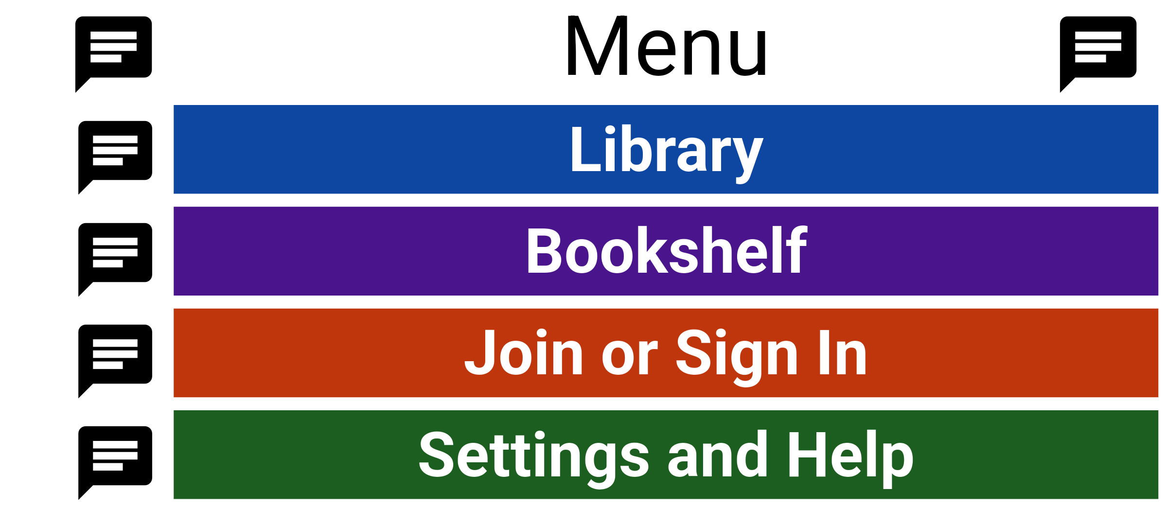 Second Sight menu with the largest readable text size
